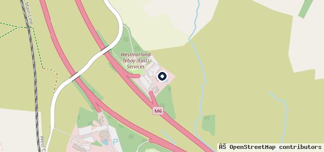 Map showing the location of Tebay Services (Southbound)