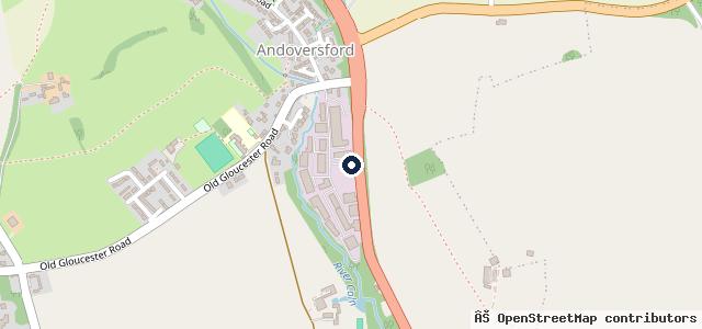 Map showing the location of Andoversford Garage & MOT Centre