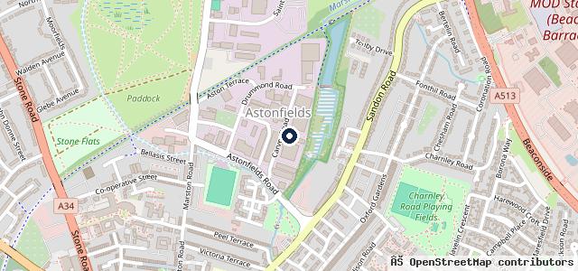 Map showing the location of Bridge Street Garage