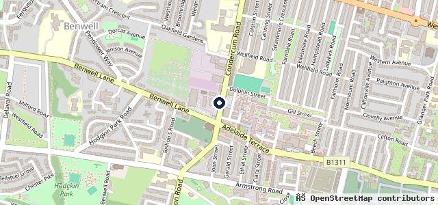 Map showing the location of Condercum MOT Test Centre