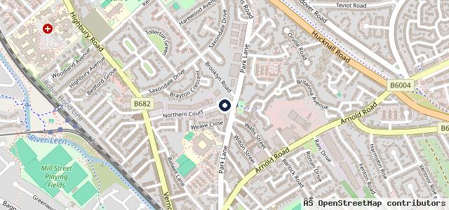 Map showing the location of Notts Premier Service Centre