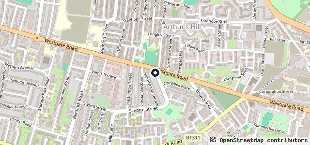 Map showing the location of Fast Fit MOT center