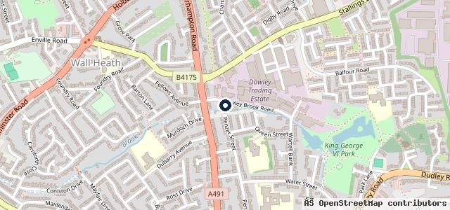 Map showing the location of Kingswinford Tyres and Exhausts