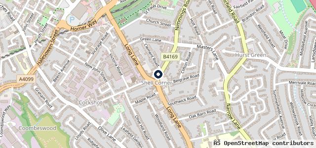 Map showing the location of Bridge Street Service Centre