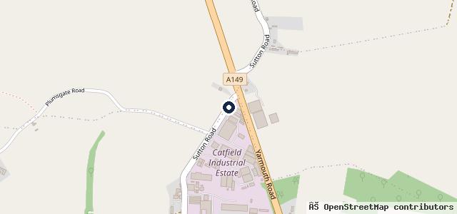 Map showing the location of Catfield Motor Services