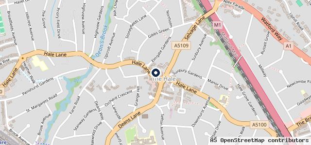 Map showing the location of Deansbrook Garage