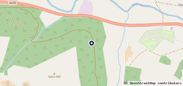 Map showing the location of Dolwen Cafe