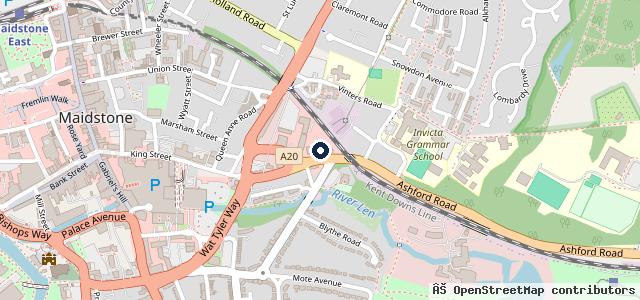 Map showing the location of Haynes Ford, Maidstone