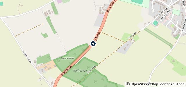 Map showing the location of Rawlinson, Bury St Edmunds