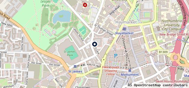 Map showing the location of Prudhoe Court Garage