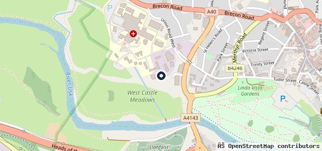 Map showing the location of Abergavenny MOT Centre