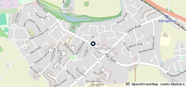 Map showing the location of Albrighton Garage