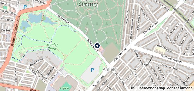 Map showing the location of Anfield MOT & Service