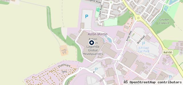 Map showing the location of Aston Martin