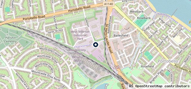 Map showing the location of Baileyfield Garage