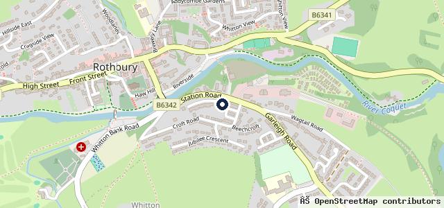 Map showing the location of Bells of Rothbury