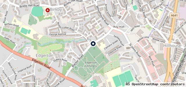 Map showing the location of Blacker Road Garage