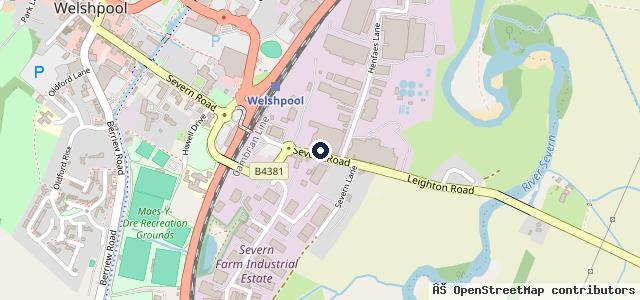 Map showing the location of Bodycraft Welshpool