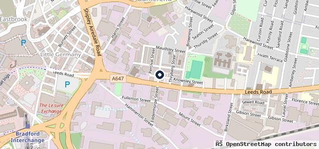 Map showing the location of Bradford Motors