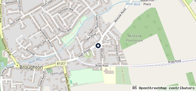 Map showing the location of Broughton Garage