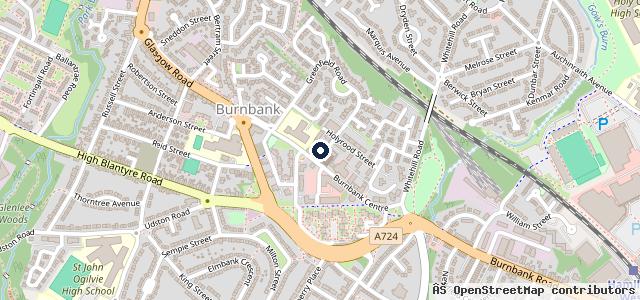 Map showing the location of Burnbank Garage