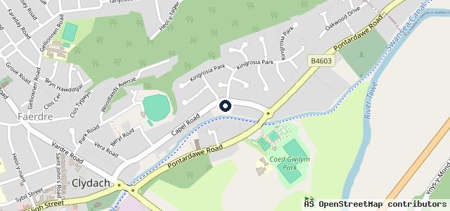 Map showing the location of 100 Capel Rd