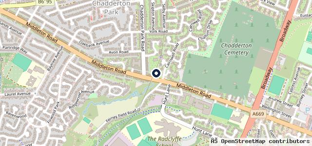 Map showing the location of Chadderton Motor Company Ltd t/a CMC-Maxus - Fleet Van Sales & MOT Centre Manchester