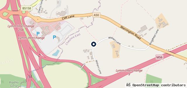 Map showing the location of Cheshire Vehicle Specialists