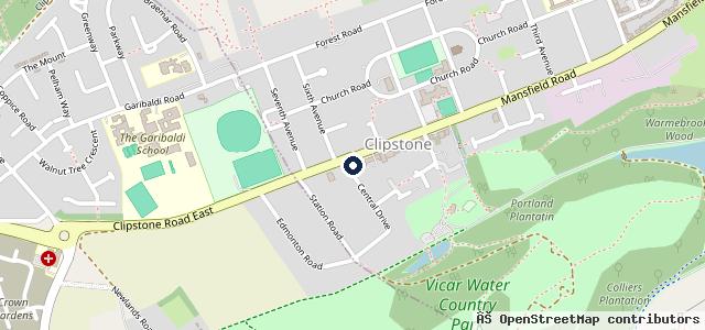 Map showing the location of Clipstone Car Centre