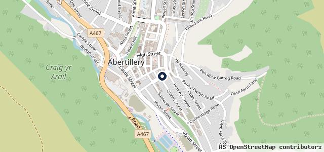 Map showing the location of Collier's Garage and MOT Centre