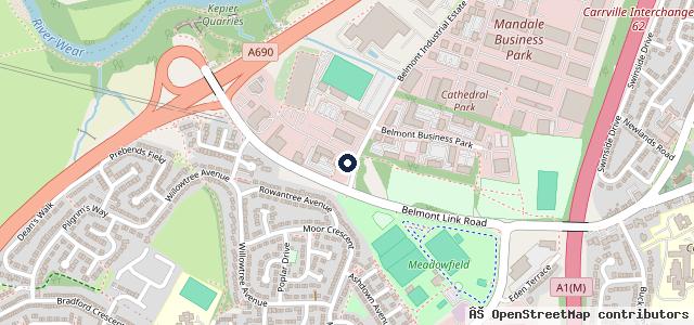Map showing the location of Vertu MINI Durham