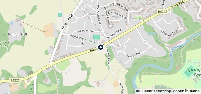 Map showing the location of Blue Bell Mot & Service Centre