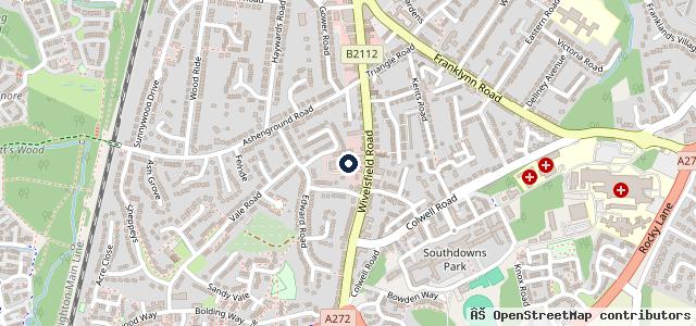 Map showing the location of Dinnages Ford Haywards Heath