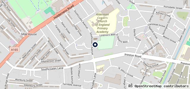Map showing the location of East Hull Mot And Repair Centre