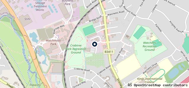 Map showing the location of Vauxhall Eden Camberley