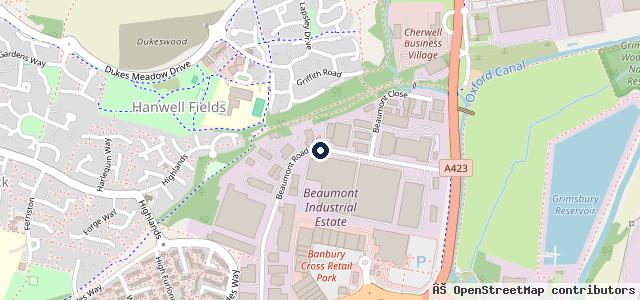 Map showing the location of Vauxhall Eden Banbury