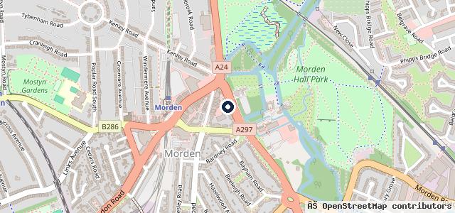 Map showing the location of Morden Motor