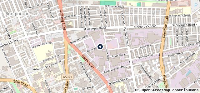 Map showing the location of Frank Street Garage
