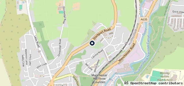 Map showing the location of Mossley Hand Car Wash