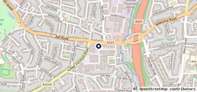 Map showing the location of Garland Motors Škoda Aldershot