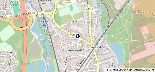 Map showing the location of Group 1 Farnborough BMW & MINI Service Centre