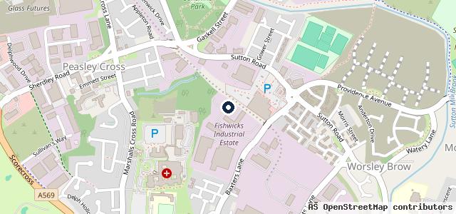 Map showing the location of Sutton Oak MOT Centre