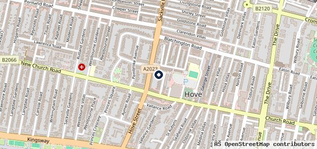 Map showing the location of Connaught Garage Hove