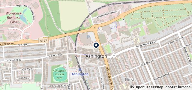 Map showing the location of Halfords Garage Services Ashington