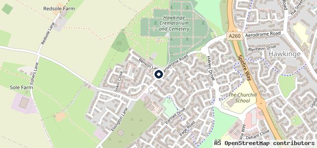 Map showing the location of Hawkinge Vehicle Services
