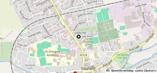 Map showing the location of Hill Brothers Garage