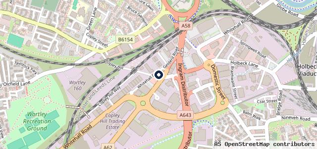 Map showing the location of P M E Autos Leeds