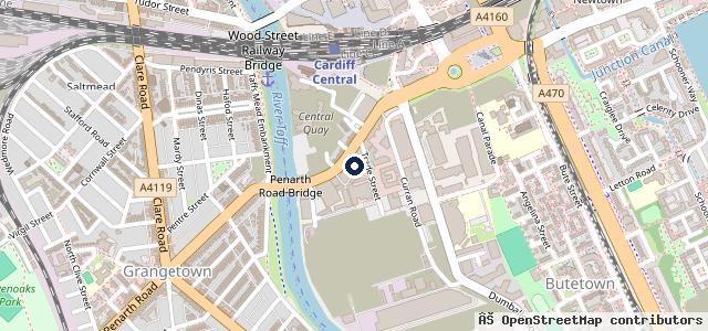 Map showing the location of King David Tyres Cardiff