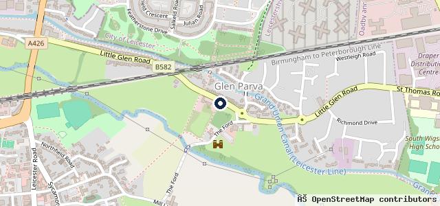 Map showing the location of Leicester Recovery