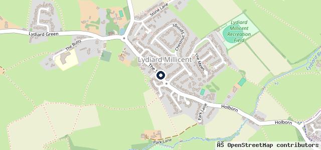 Map showing the location of Lydiard Service Station